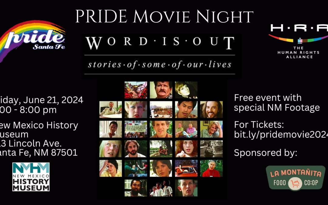PRIDE Movie Night: Word is Out – Stories of Some of Our Lives